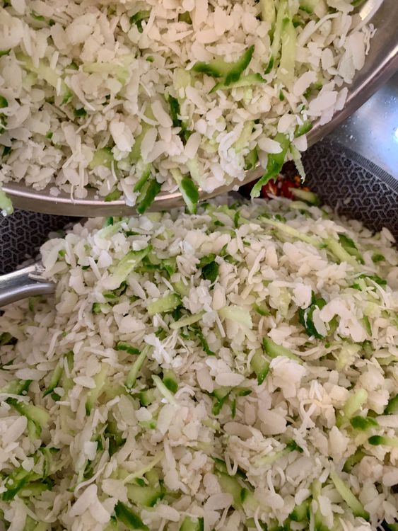 Step 2.1: Add the poha mixture to the pan