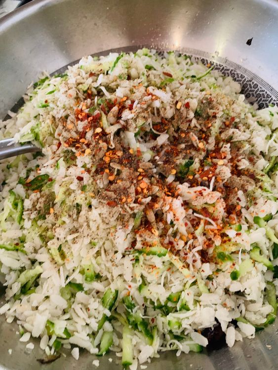 Step 2.2: Add the poha mixture to the pan