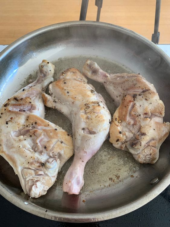 Step 3.2: Sear the chicken for 3-4 minutes on each side until golden