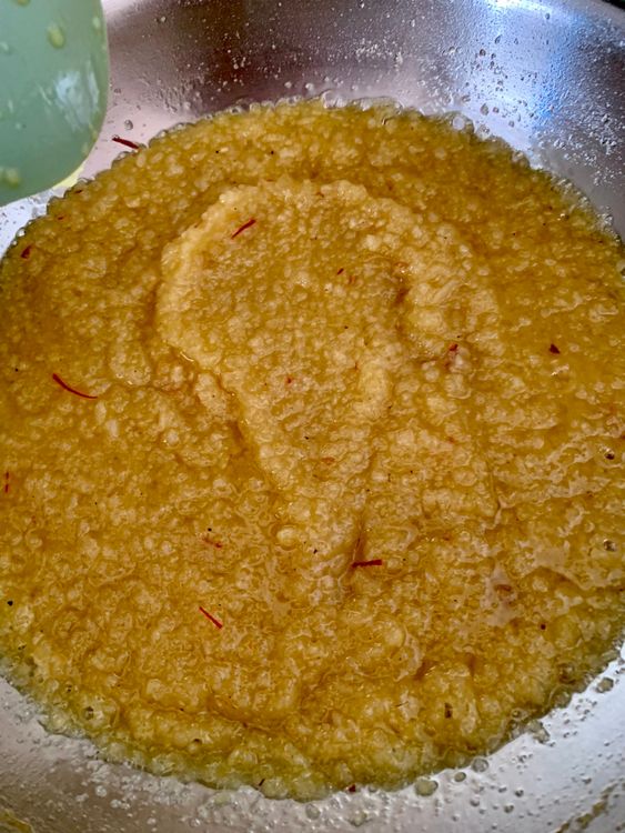 Step 4.1: Cook the mixture until it thickens and starts leaving the sides of the pan, reaching a pudding-like consistency, which takes about 5-8 minutes
