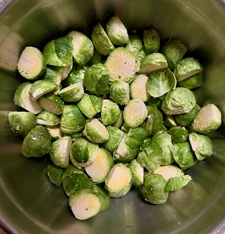 Step 1.1: Place your Brussel sprouts in a bowl