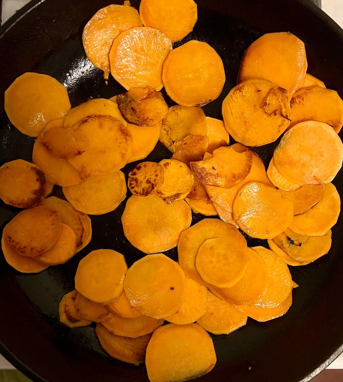 Step 1.1: Heat a tbsp of vegetable oil in a skillet over medium-high heat