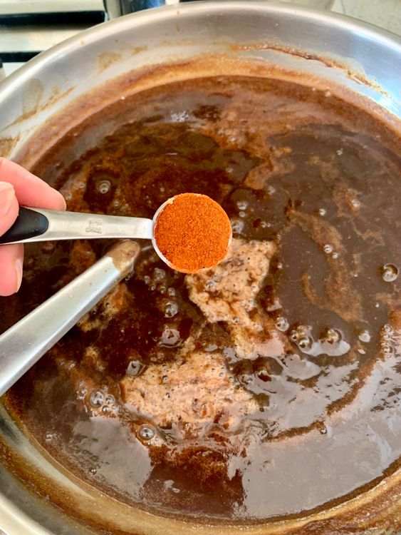 Step 3.1: Mix in salt, black salt, Kashmiri chilli powder, and the prepared spice mix