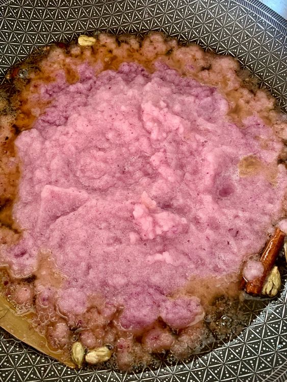 Step 2.1: Add the ground onion and cook until golden and the moisture evaporates
