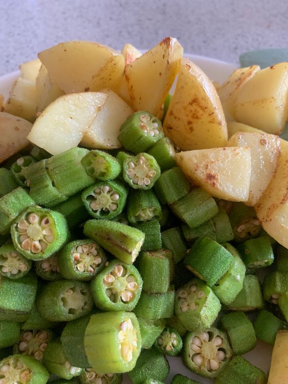Step 1.2: Stir-fry cubed potatoes 90% cooked, set aside