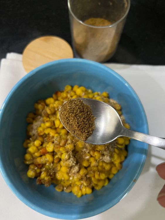 Step 1.2: For the dal, drain any excess water and add all the dry spices, chaat masala, coriander stems, and lemon juice for a fresh flavor