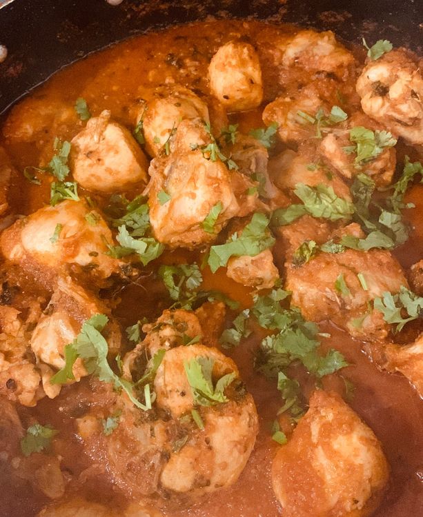 Step 1.1: Garnish with fresh coriander leaves and serve hot with naan, roti or rice