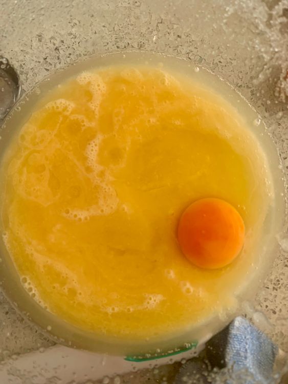 Step 1.1: Add eggs and vanilla extract, and whisk until the mixture achieves a light and fluffy texture