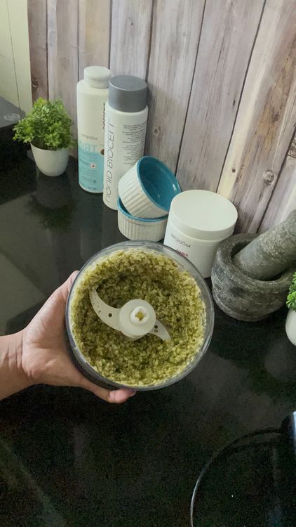 Step 1.1: Add chopped sprouts from [chopper](https://www