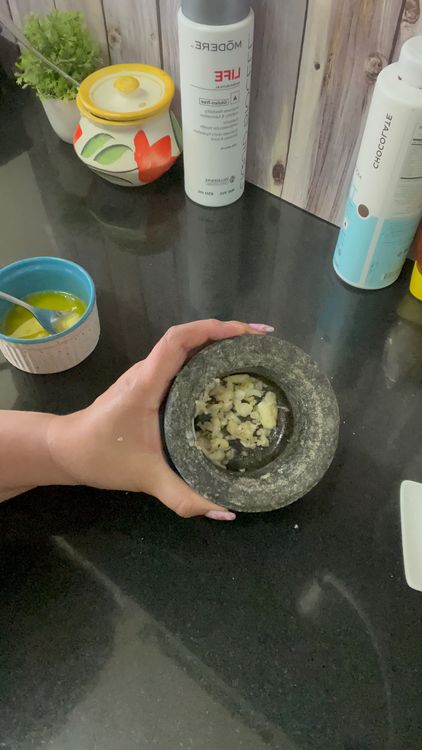 Step 1.1: Take butter and add minced garlic

