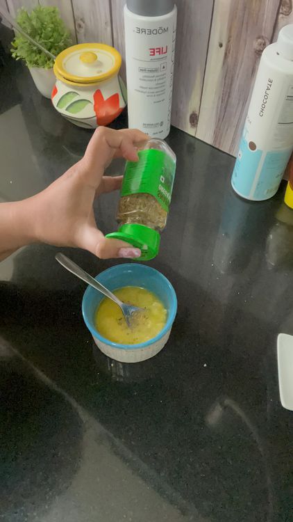 Step 1.2: Add salt and oregano
