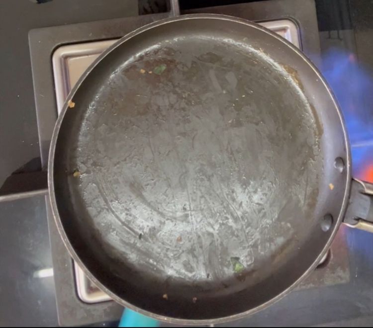 Step 1.1: Take the same pan and pour the mixture
