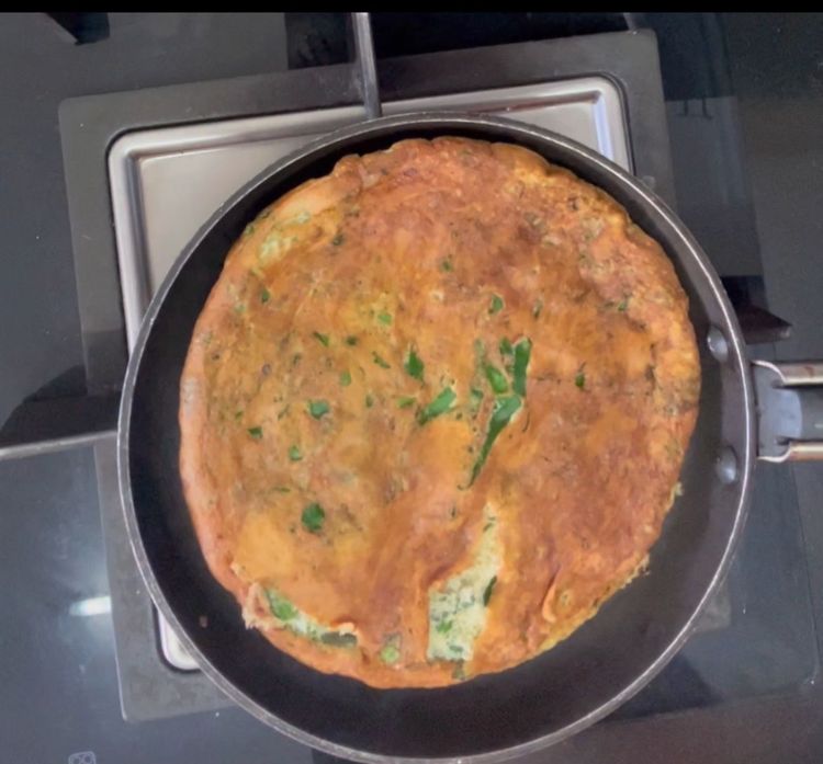 Step 1.2: Once it’s cooked flip it and cook from another side
