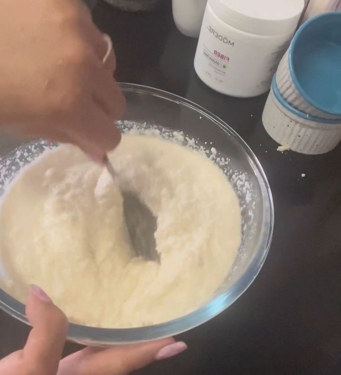 Step 1.2: Once the sooji is soaked add more water to set consistency
