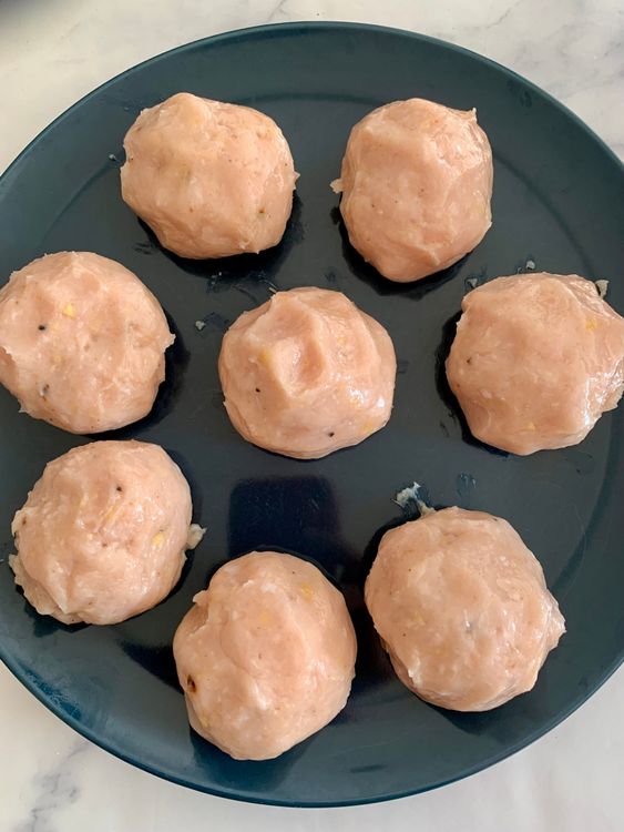Step 1.2: Grease your palms and shape the mixture into large, round balls (tennis ball-sized)