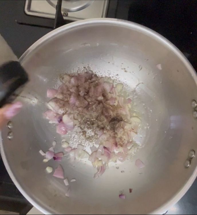 Step 1.1: Add salt and pepper powder