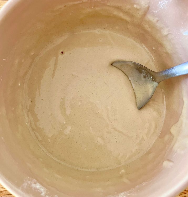 Step 1.2: In the meantime, mix the flour, baking powder, 1/2 tsp salt, and 1 cup of granulated sugar