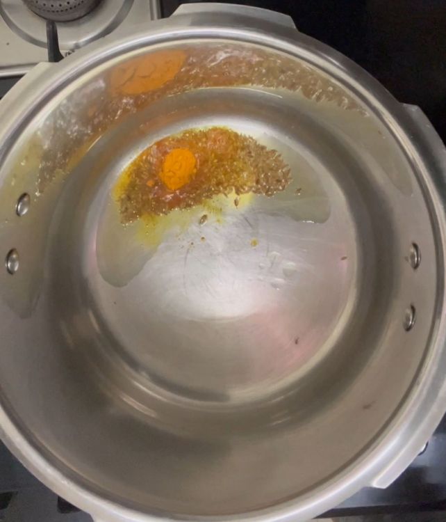 Step 1.1: Add turmeric powder
