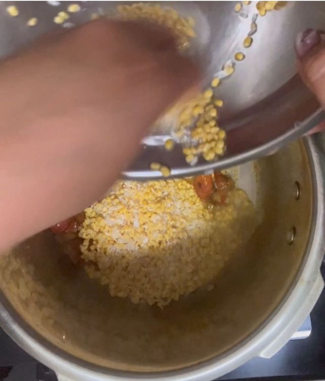Step 1.1: Add soaked daal rice mixture ( soaked for 30 minutes)
