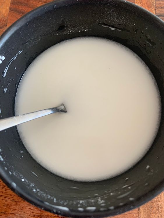 Step 2.1: In a small bowl, prepare the slurry by mixing cornflour and water until smooth