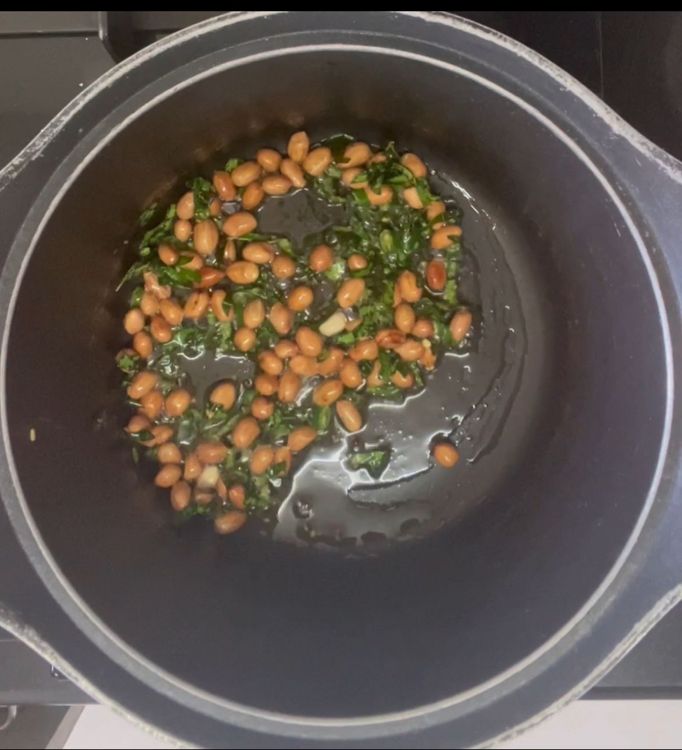 Step 1.1: Add raw peanuts and fry it till it starts to crackle
