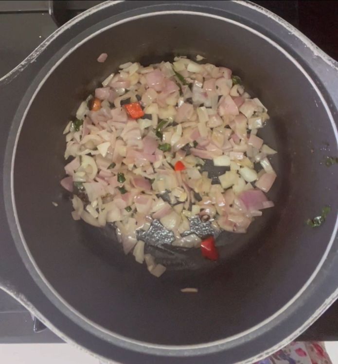 Step 1.1: In the same oil add onion and sauté it
