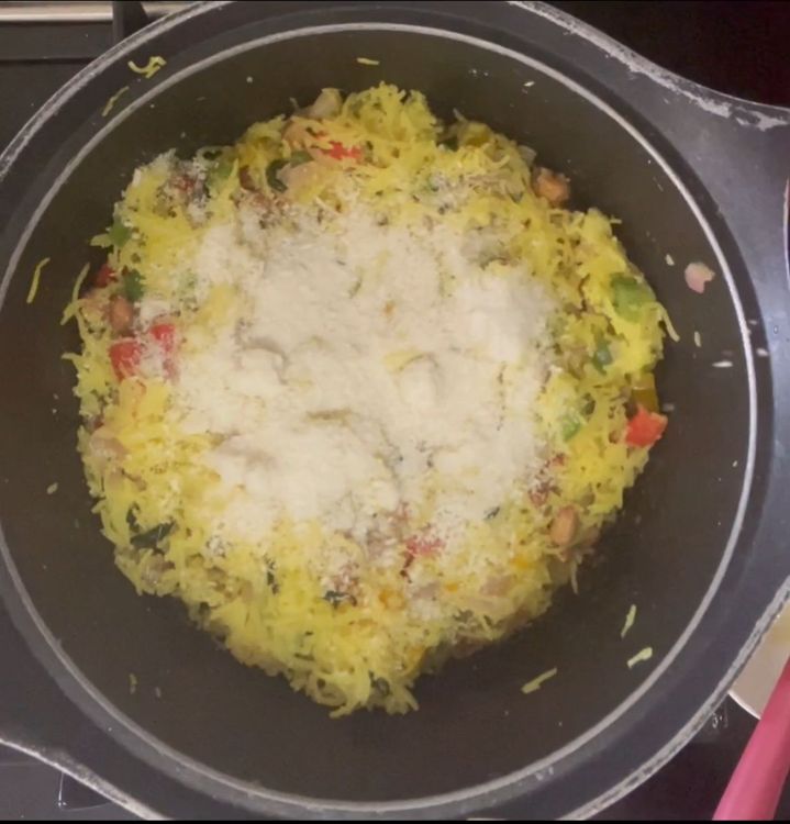 Step 1.1: Give it a mix and add 1 spoon grated coconut powder
