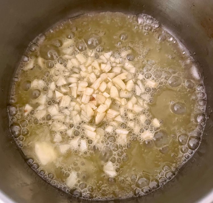 Step 1.1: Melt the butter in a small sauce-pan over medium heat