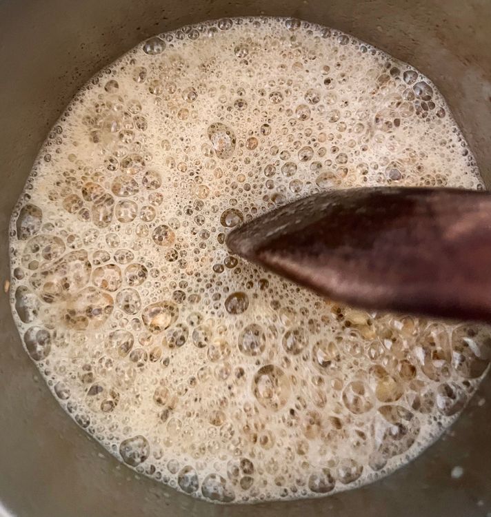 Step 1.2: Melt the butter in a small sauce-pan over medium heat