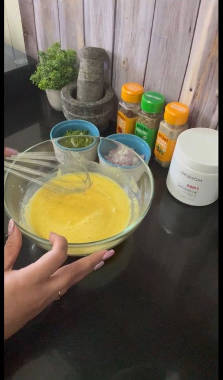 Step 1.1: Add water to set a flowing consistency
