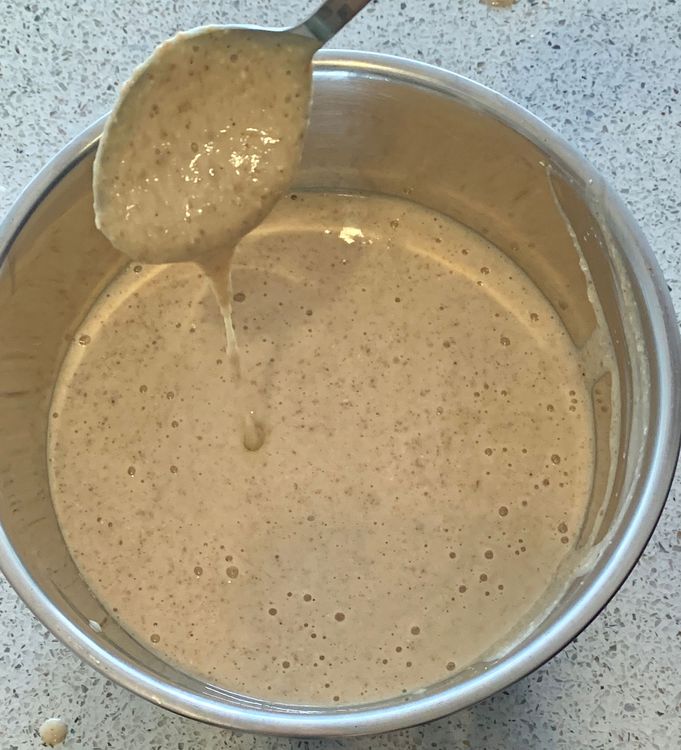 Step 1.1: Combine the banana, egg, milk, vanilla extract, baking powder, cinnamon powder, nutmeg (if using), and salt in a blender