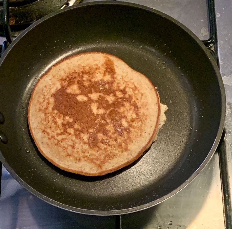 Step 1.1: Cook for 4-5 minutes on one side and flip the pancake