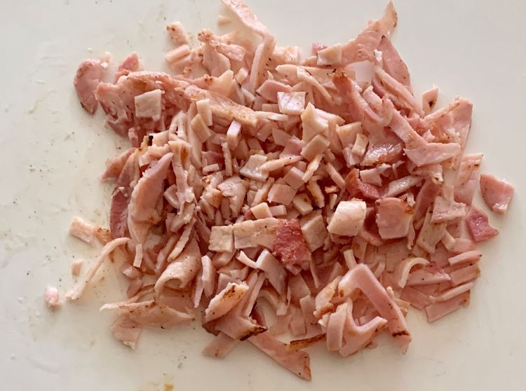 Step 2.2: Sear the bacon in a pan on medium heat