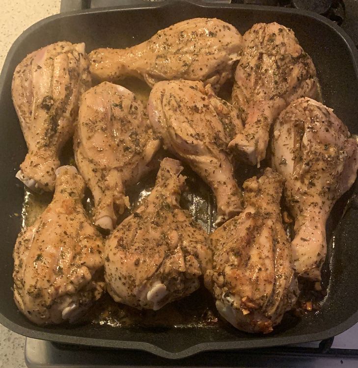 Step 2.1: Cover the pan, reduce the heat to simmer, and cook the drumsticks, tossing them at intervals for 20-25 minutes or until the chicken is tender and fully cooked