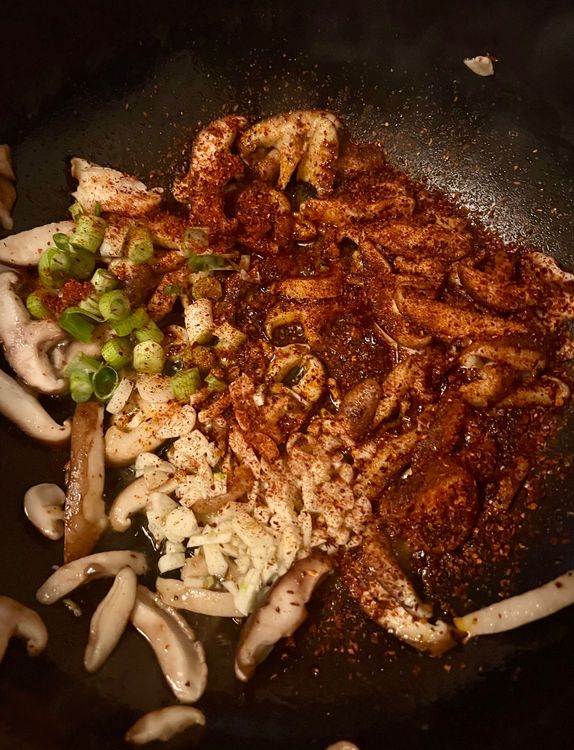 Step 1.1: Add the scallions, garlic, and gochuragu until everything is combined