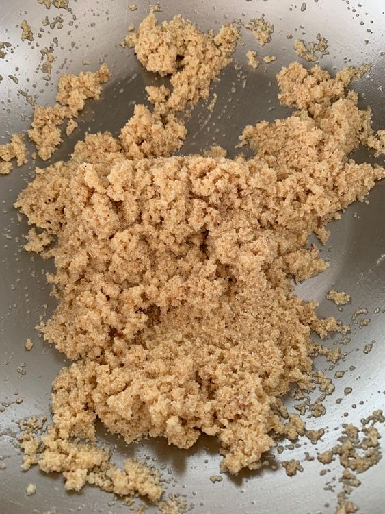 Step 2.2: In the same pan, add suji and roast on medium-low heat, stirring constantly, until it turns golden and releases a nutty aroma
