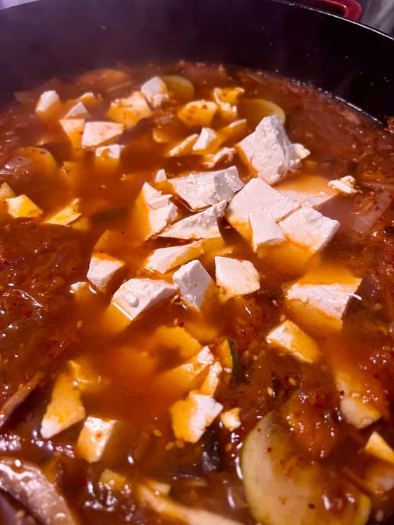 Step 1.1: Add the silken tofu into the soup