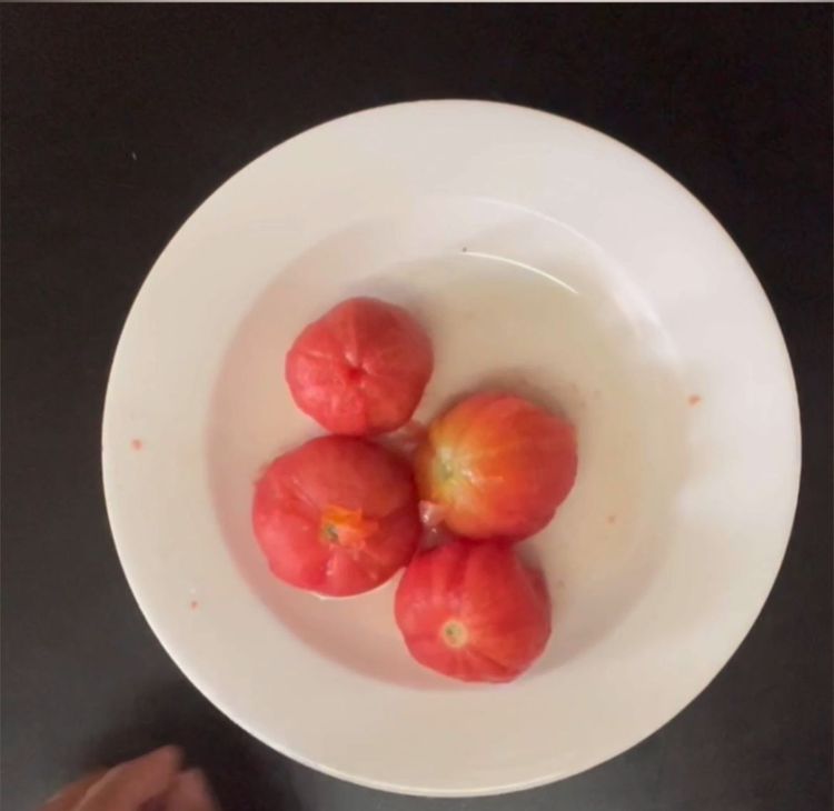Step 1.2: Blanch the tomatoes and remove skin
