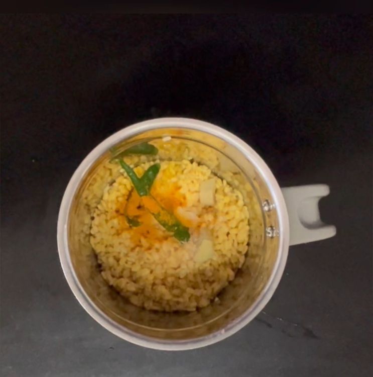 Step 1.1: In a mixer jar add soaked moong daal with ginger ,chillies ,salt and turmeric powder