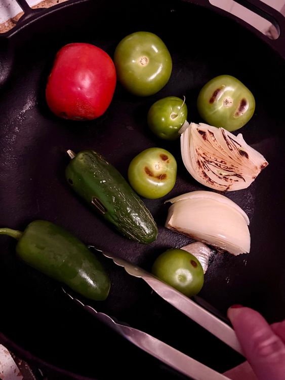 Step 1.2: Heat a cast iron pan over medium-high heat