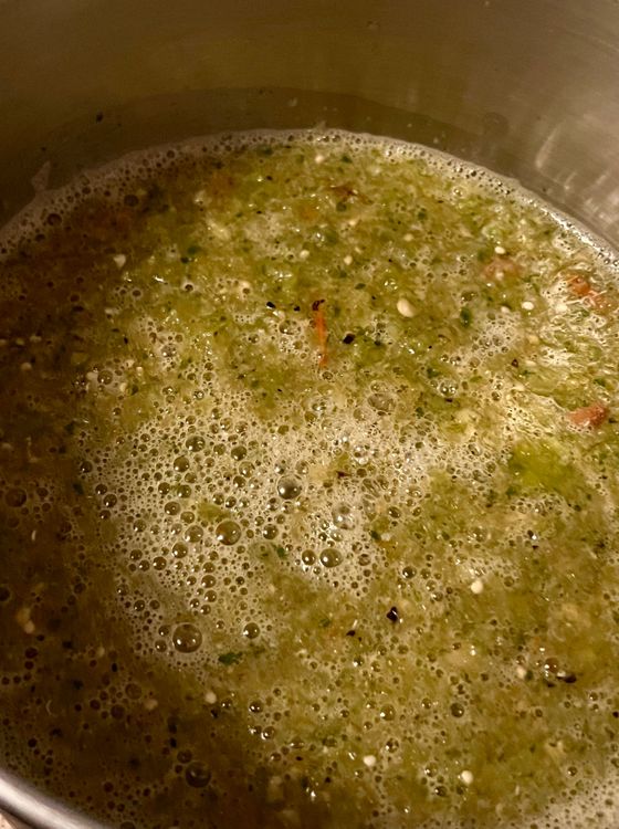 Step 1.1: Place the salsa to a sauce pan and heat over low heat