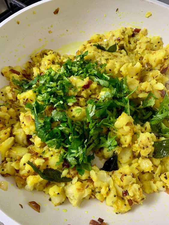 Step 1.1: Add fresh coriander and mix once more