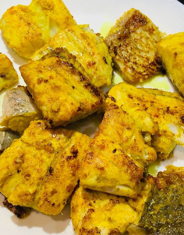 Step 1.1: Transfer the fried fish to a plate and set aside