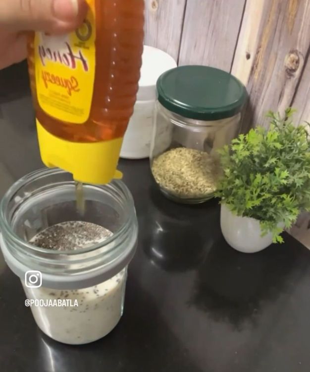 Step 1.1: Add honey and dry rose petals