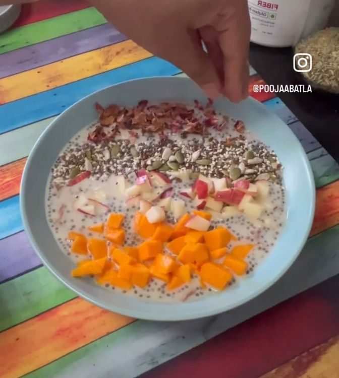 Step 1.2: Add your favourite fruits and nuts at the top