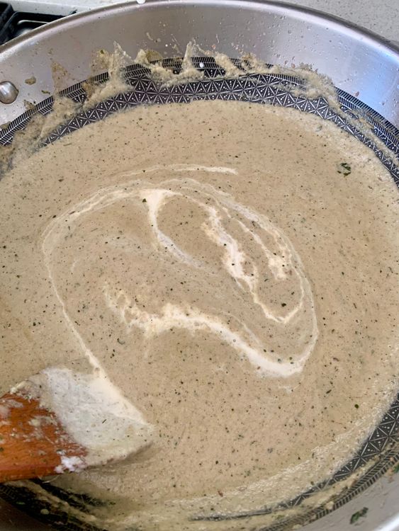 Step 5.2: Add fresh cream and water to adjust consistency