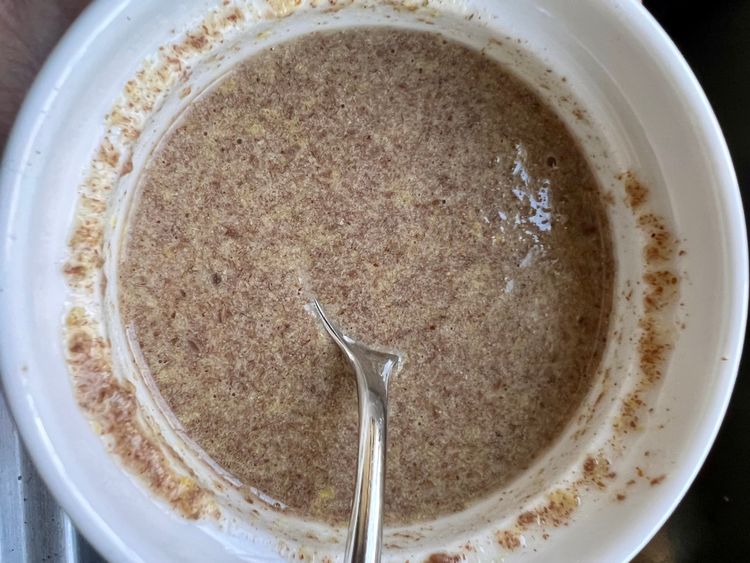 Step 1.1: Using a cup measure or small bowl, place one tbsp of white wine vinegar, then add 1 cup of almond milk over that