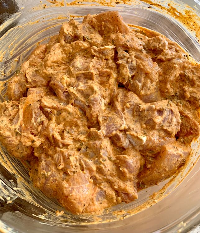 Step 1.1: Coat the chicken pieces thoroughly, cover, and refrigerate for at least 30 minutes, preferably overnight for enhanced flavours