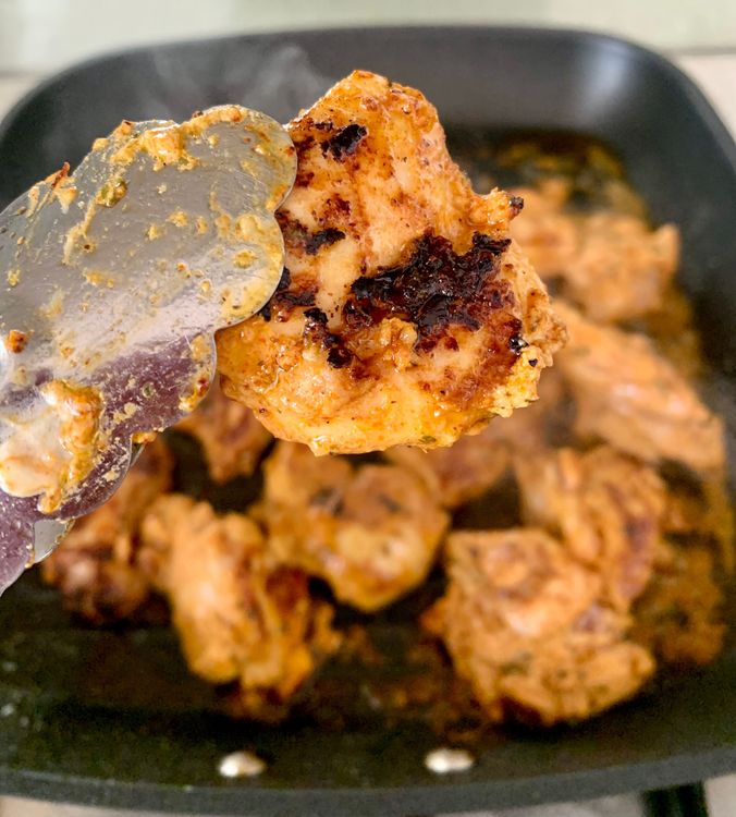 Step 1.1: Heat 2 tbsp oil in a grill pan/ skillet over medium-high heat