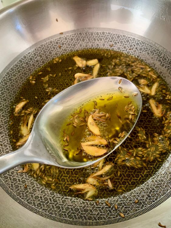 Step 3.1: Add cumin seeds and let them splutter